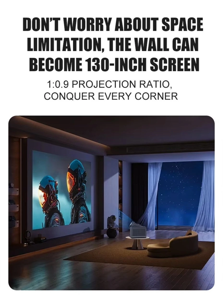 Smart Android 12 Projector Mini Projector with gaming stick 200 ANSI lumens