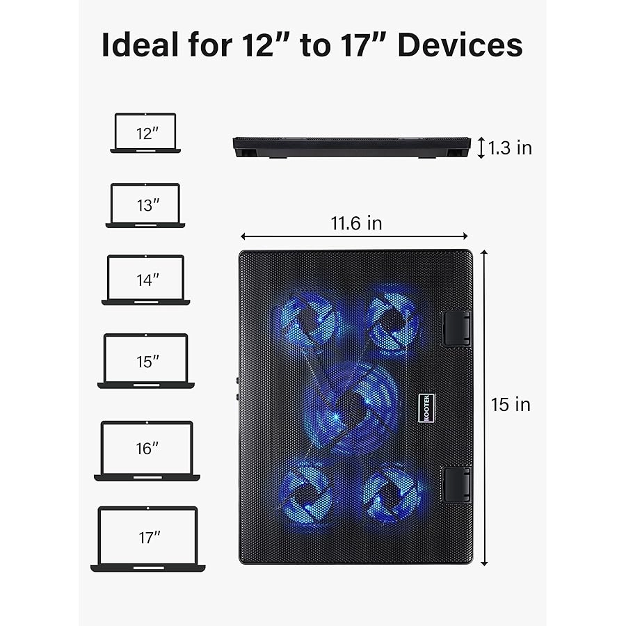 Laptop Cooling Pad - 5 12"-17"