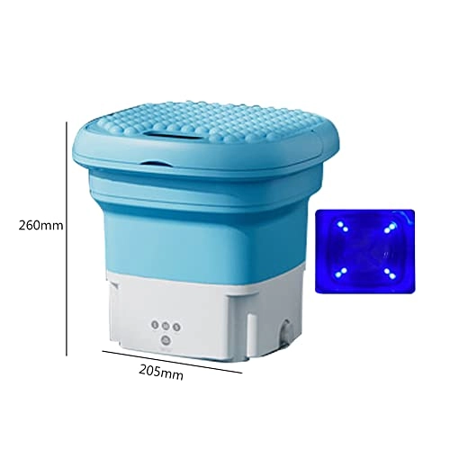 Portable Mini Washing Machine, 2.8l Foldable Laundry Tub, 36w Ultrasonic Washing Machine With Handle For Camping Home Travel Apartments Dorms, Personal Cleaning Machine For Socks Underwear