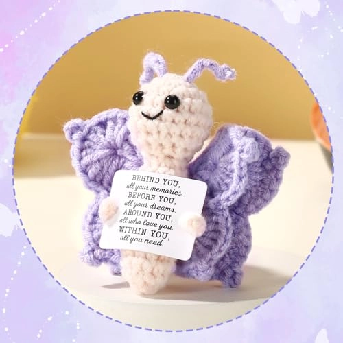 Butterfly Crochet 10 cm Plush - Purple Wool