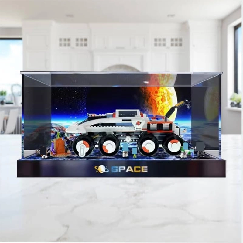 Lego City Display Case (60432) - Clear Acrylic Wood Bottom+background