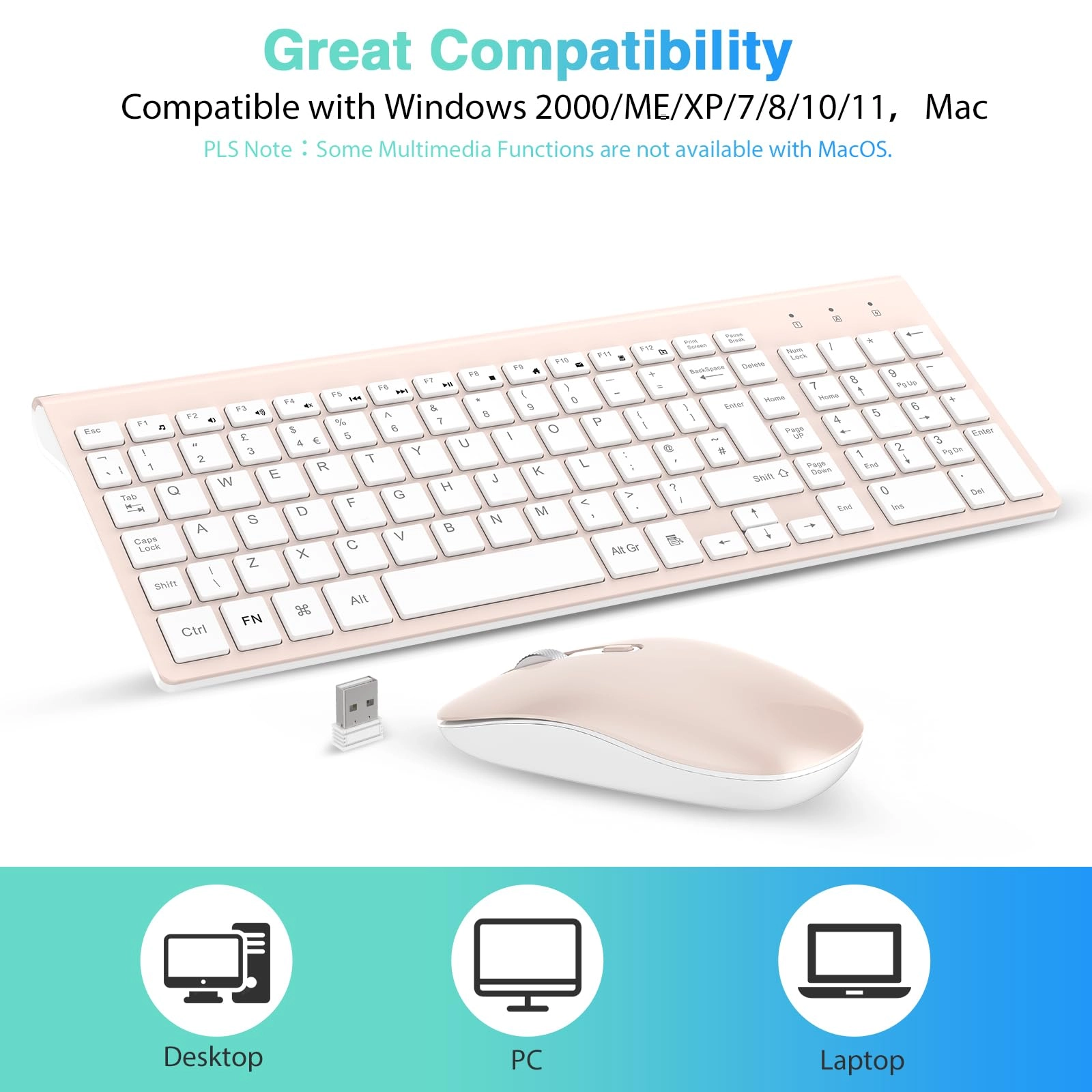 Wireless Keyboard Mouse Combo - UK Wireless