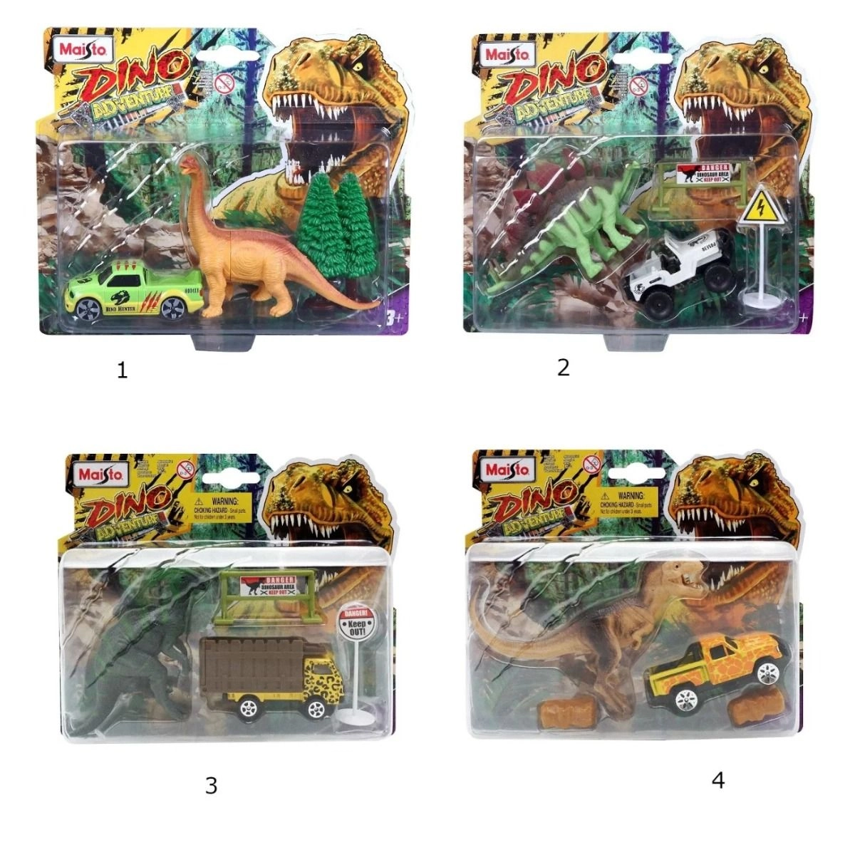 BBURAGO Vehicle With Dino - 3 Inch 1 Pc