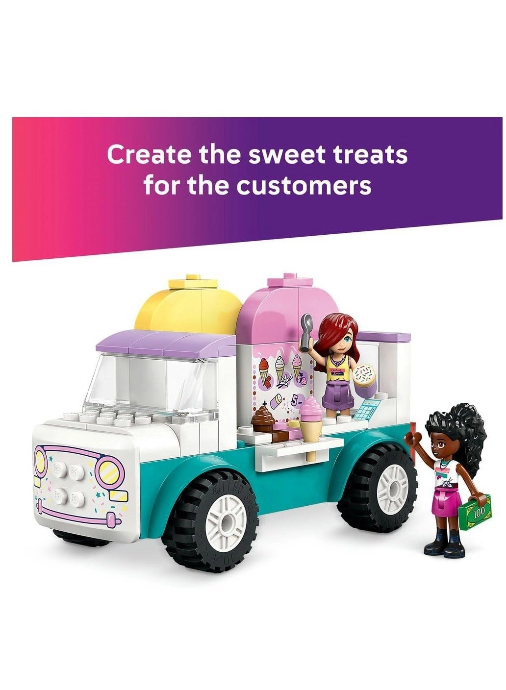 Friends Heartlake City Ice Cream Van (42644) - Pretend-Play 2 Minidolls Bunny Figure