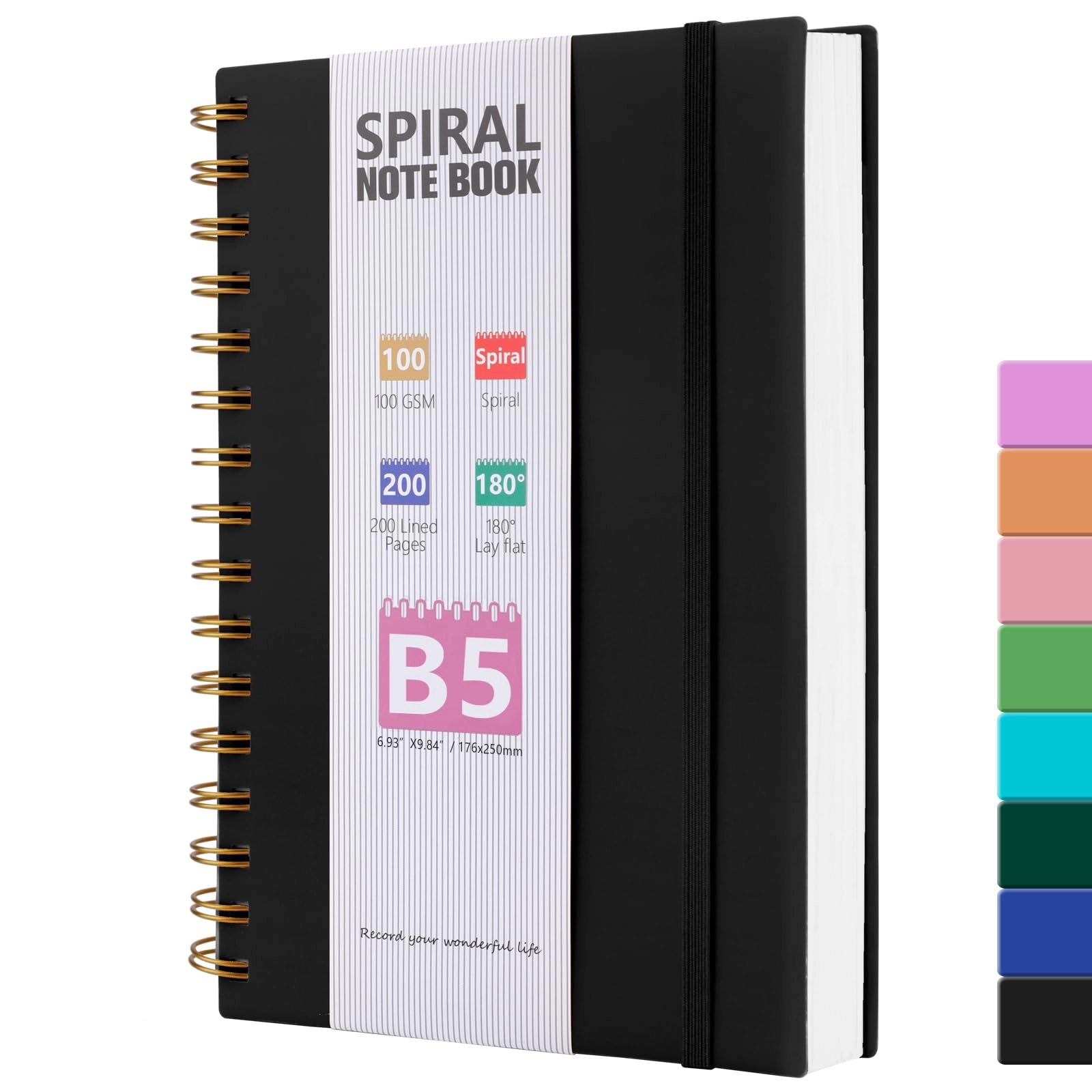 Journal Notebook B5 Spiral - Lined 200 Pages