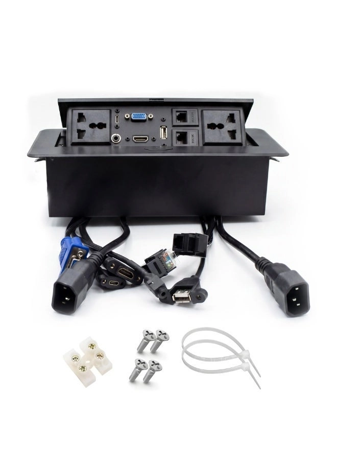 Duravel Desktop Power Hub - Pop-Up Cable Management Universal Power