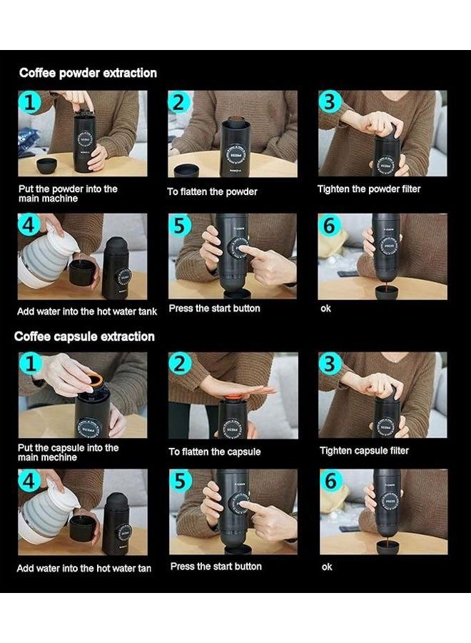 Mini Espresso Maker - ground coffee or capsules