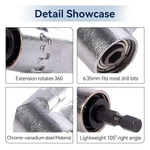 Right Angle Drill - 105° 1/4 inch hex shank