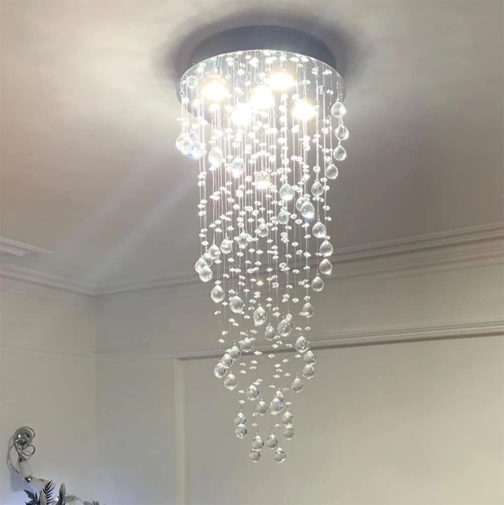 A1A9 Double Spiral Crystal Chandelier - Dimmable