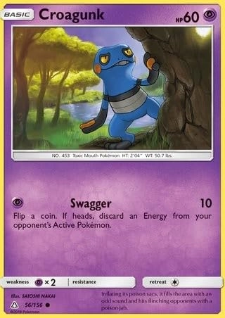 Pokémon Croagunk 56/156 - English + Toploader