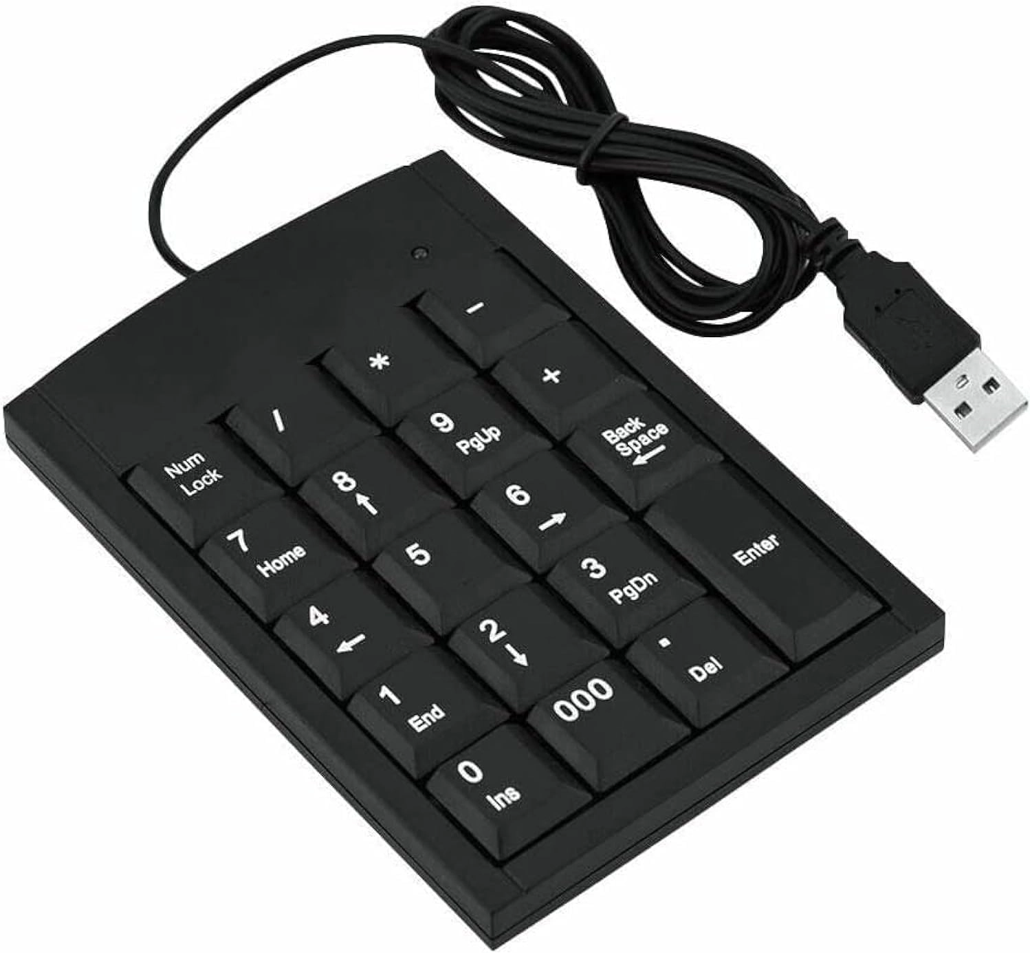 USB Numeric Keypad - 10 Key Black Portable