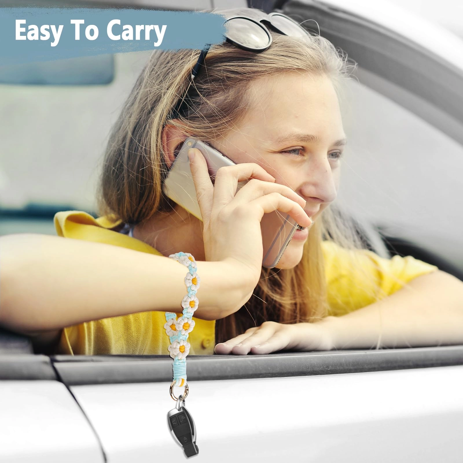 Boho Macrame Keychain - Car