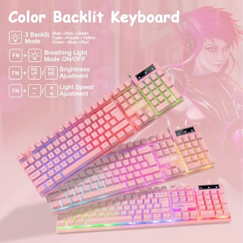 Gaming Wireless Keyboard and Mouse - Wired/Wireless