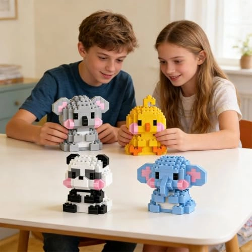 Micro Building Blocks Set - 4-in-1 Animal Series