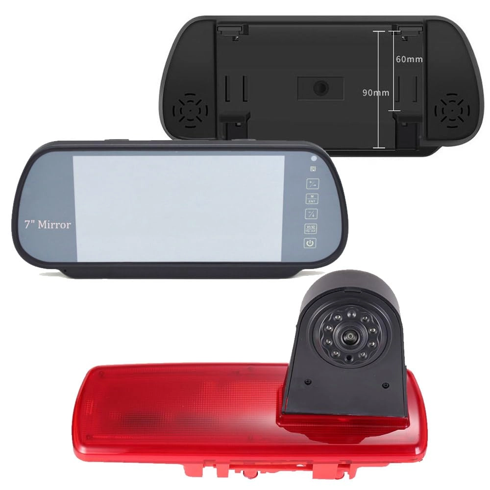 Rückfahrkamera+7''Rückspiegel - Night vision 1280 x 720 pixels