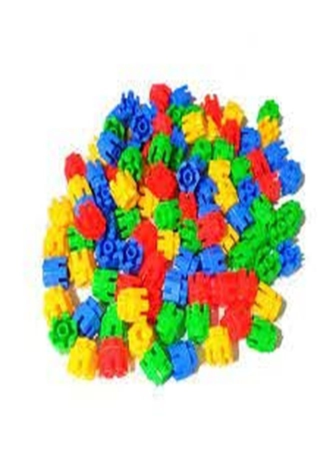 PULSBERY Plastic Hexagon Shape Building Blocks - 100 pcs