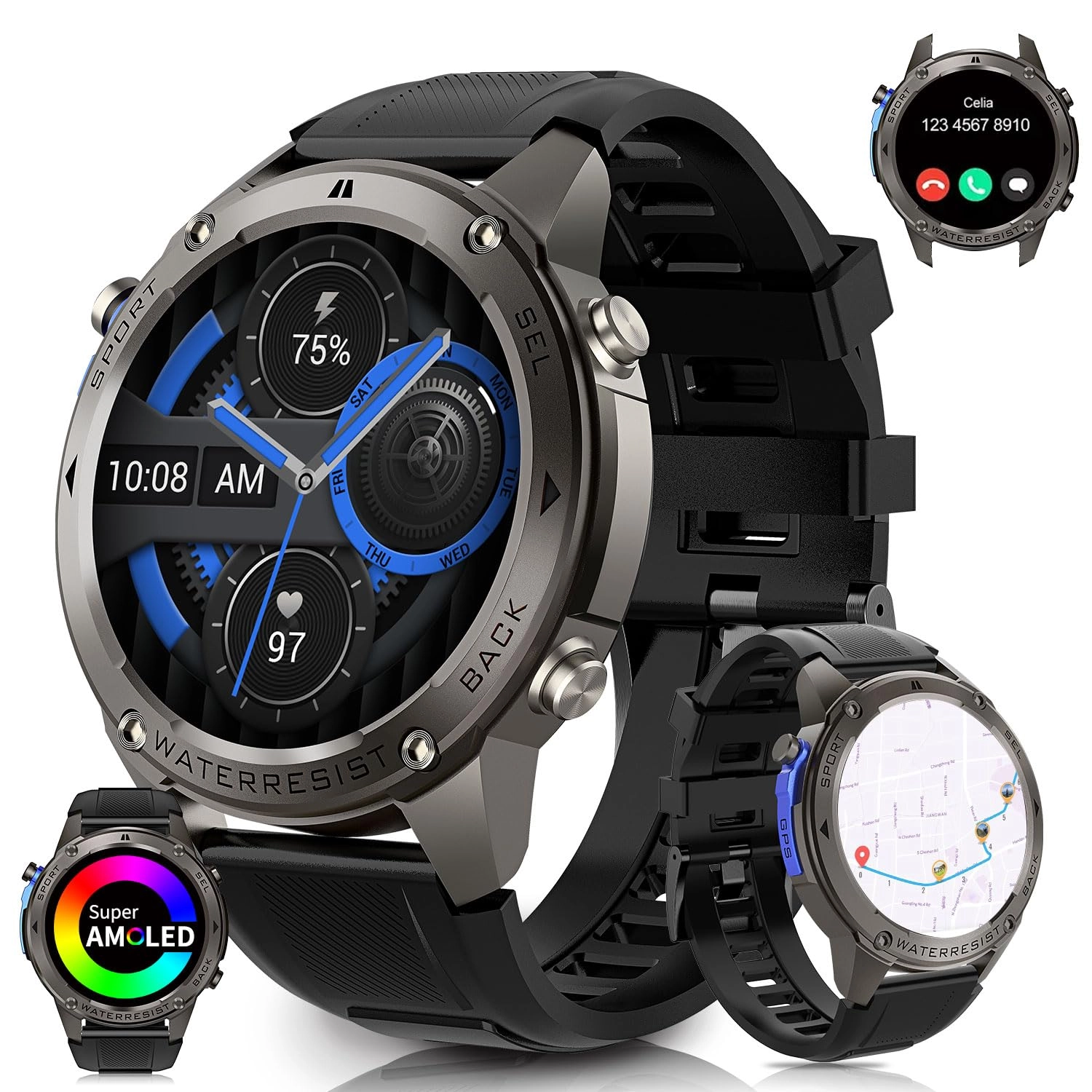 Pyrrhionia Smart Watch Phone 54.5mm Plastic LTE GPS