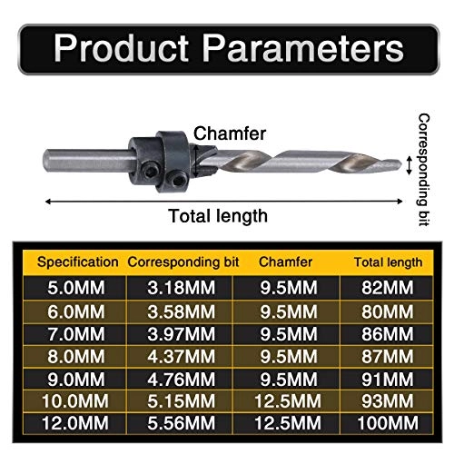 Countersink Drill Bit Set - 4241 high speed steel 7 Pieces