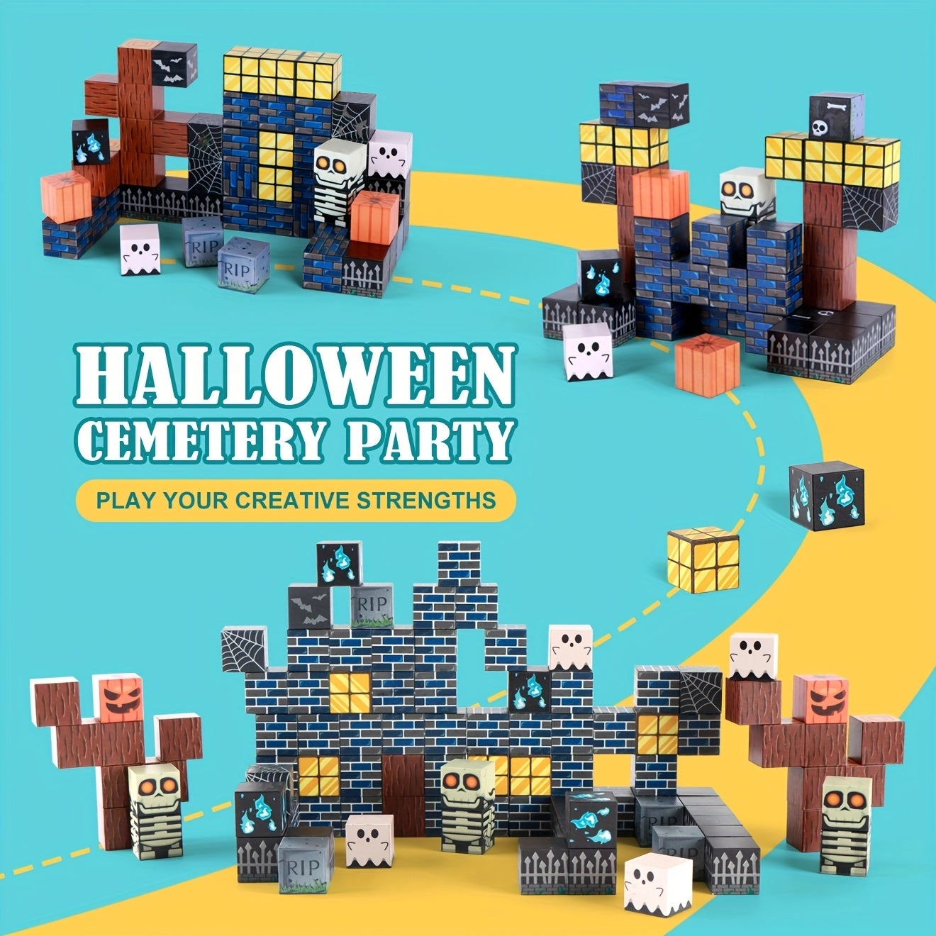 Generic Magnetic Building Blocks - Festive Characters Halloween 100/54 pcs