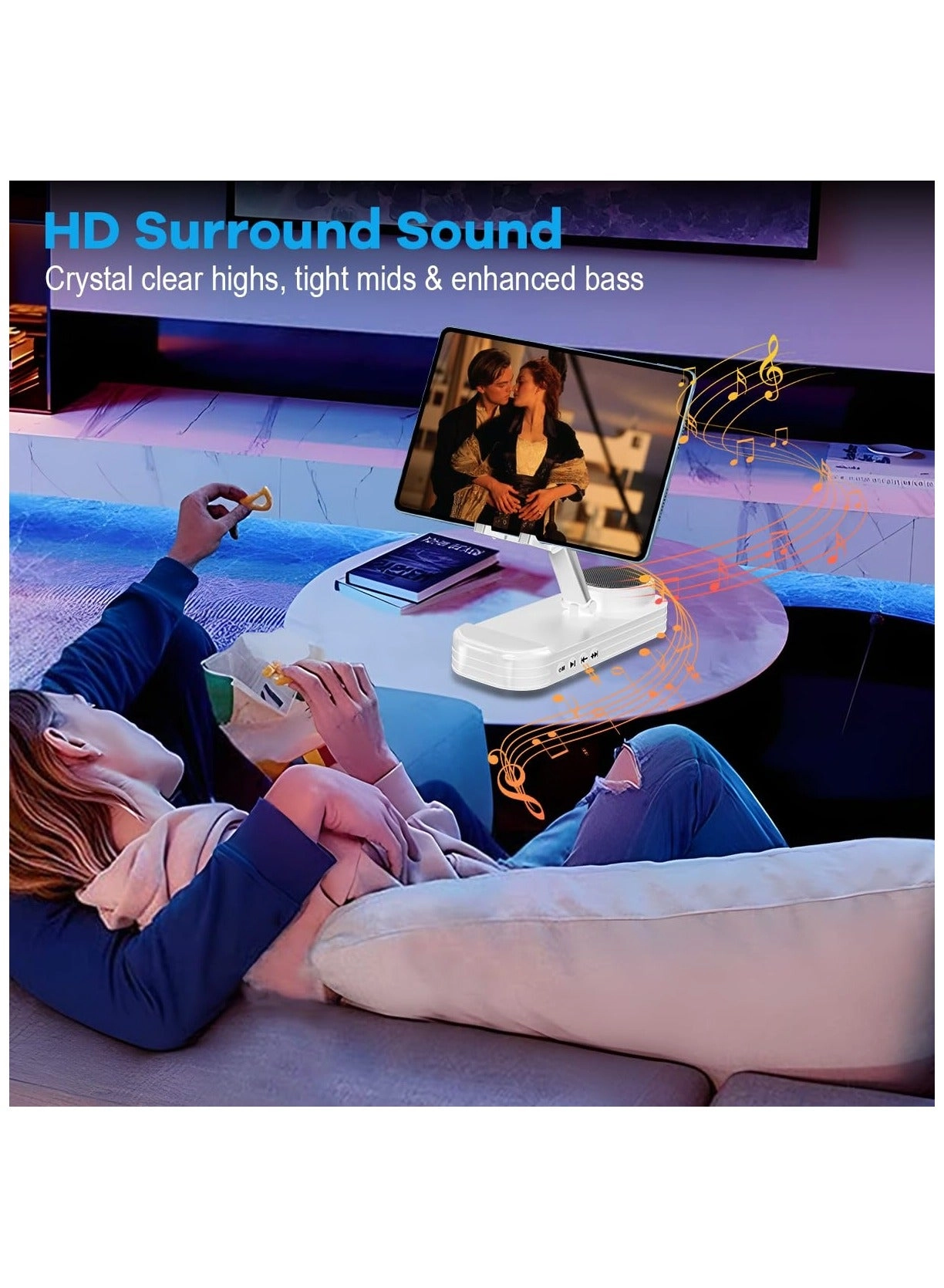 Cell Phone Stand with Bluetooth Speaker