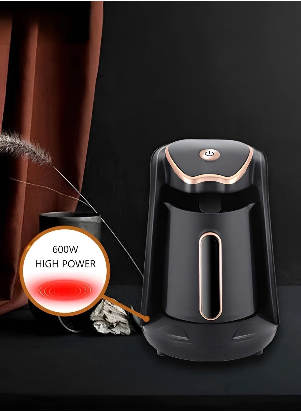 Automatic Turkish Coffee Maker - 250ml (4 Cup) One-Touch Operation 600 W