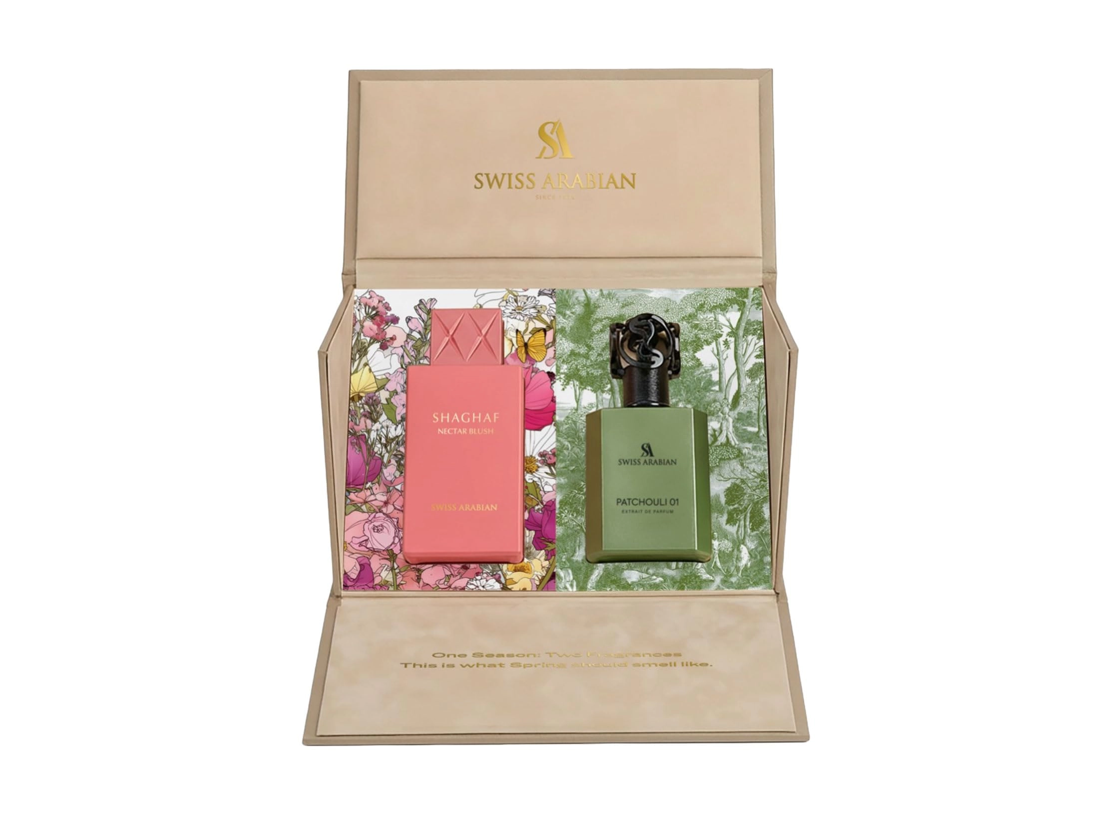 Swiss Arabian Perfumes Shaghaf Nectar Blush - EDP 75ml + Patchouli 01 - EDP 50ml