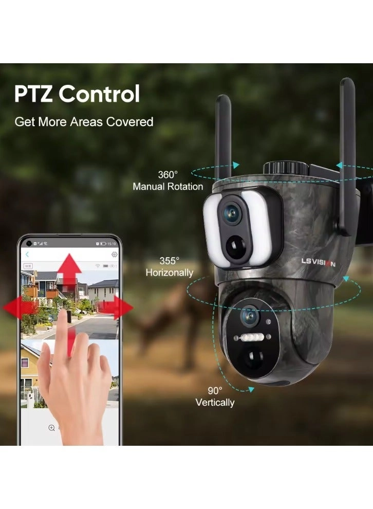 Outdoor Solar Cell 4G Binocular Camera 8MP