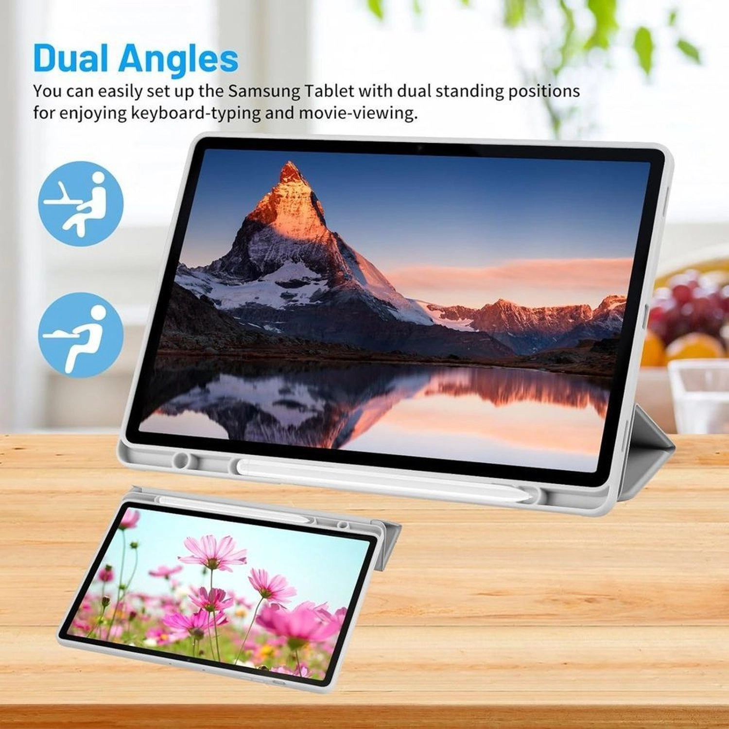 Trifold Stand Case with Pen Slot for Tab S10 Ultra