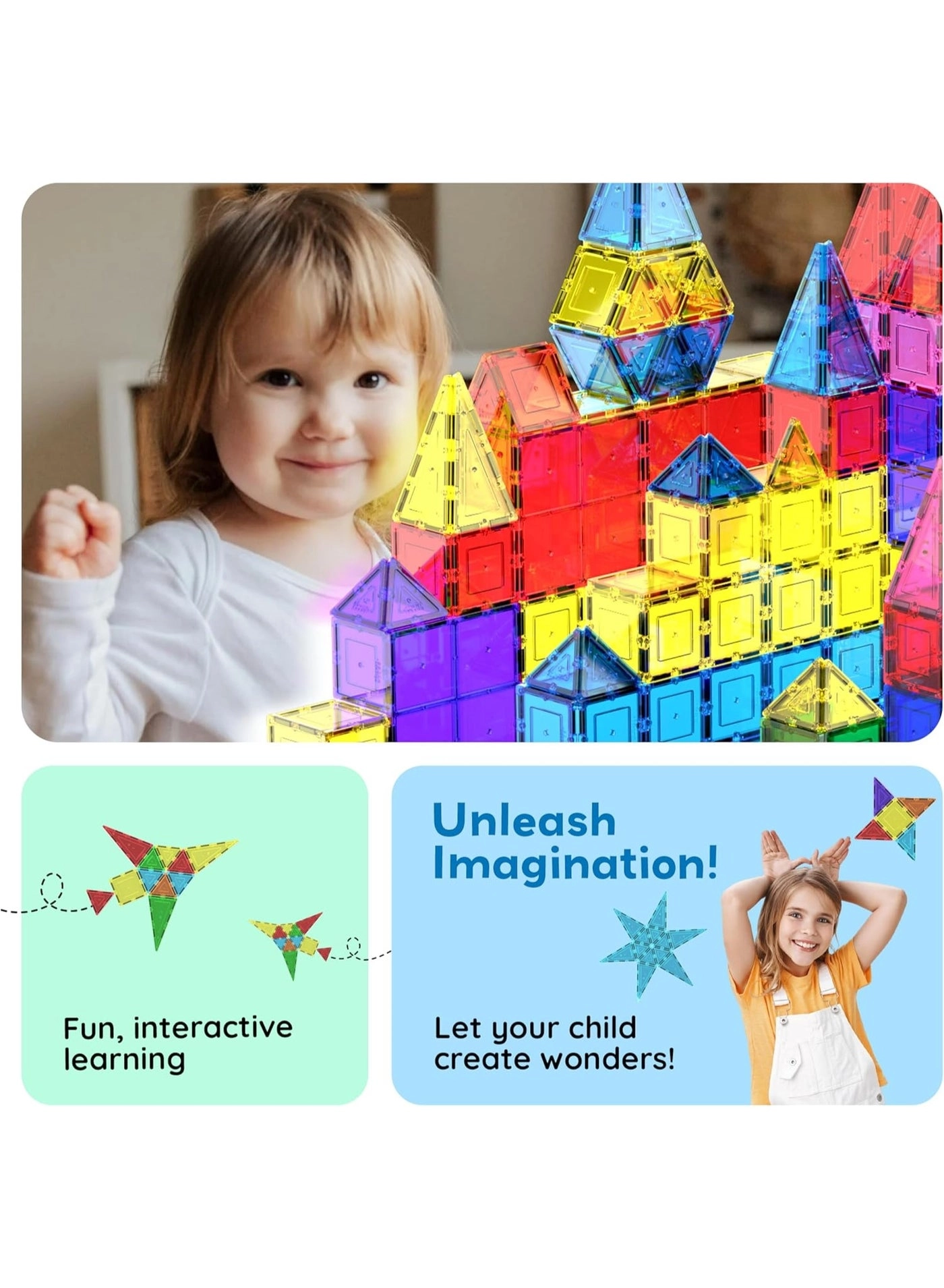 Magnet Tile Construction Set - 100pcs