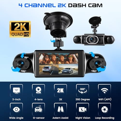 4 Channels Dashcam - 2560x1440 pixels