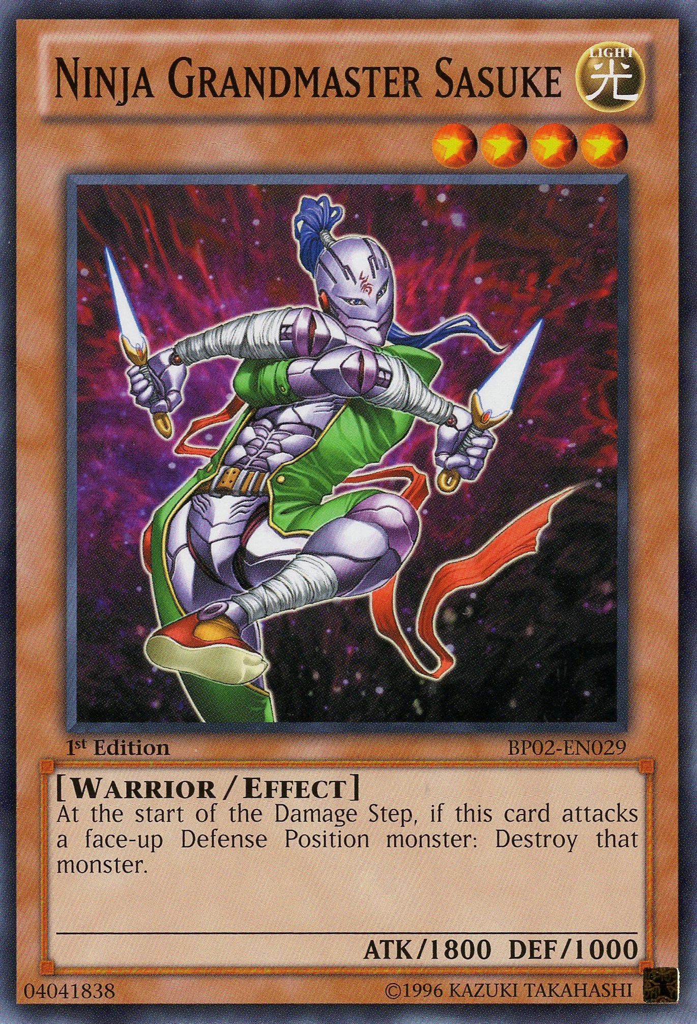 Yu-Gi-Oh! Ninja Grandmaster Sasuke BP02-EN029 - 1st Edition