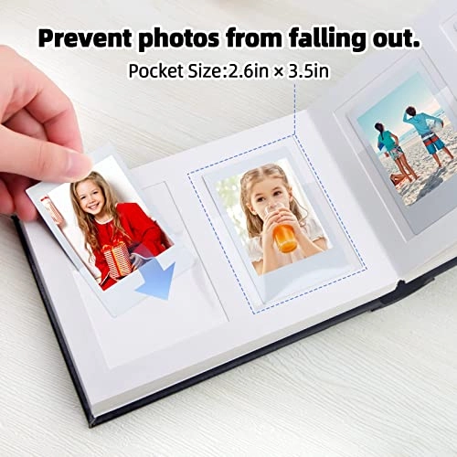 2x3" 64 Pockets Faux Leather Photo Album