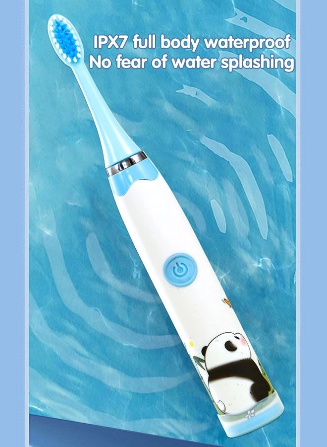 Kids Sonic Electric Toothbrush - USB-C Rechargeable 30s Reminder 4 Brush Heads