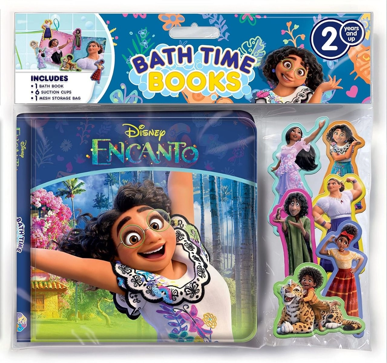 Phidal Disney Encanto Bath Time Books - Waterproof 6 Suction Cup Figures