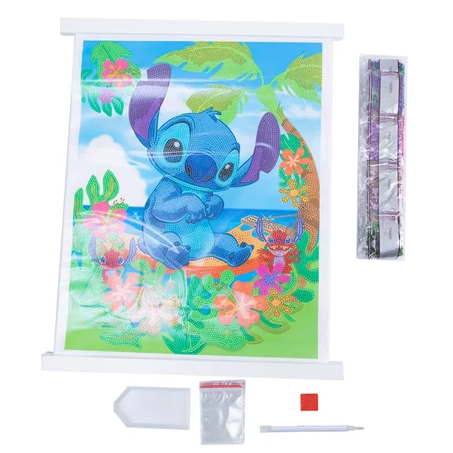 Disney Lilo And Stitch DIY Crystal Art Scroll Kit - Stitch