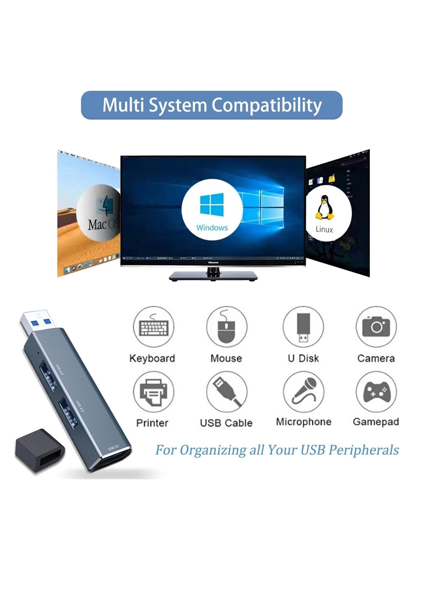 USB 3.0 Hub - 3 Ports 5 Gbps
