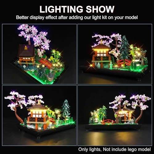 LED Lighting Kit for Lego Icons Tranquil Garden - Remote Control Version Compatible with 10315
