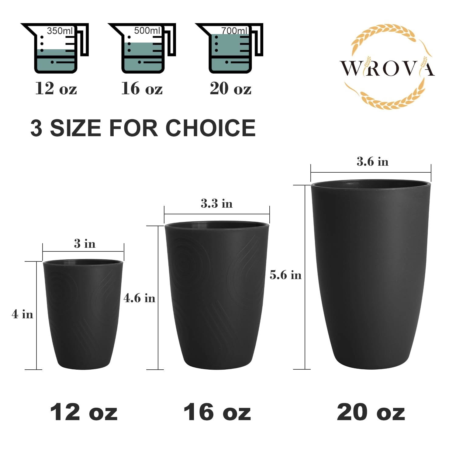 Reusable Cup - 8 pcs - Striped - 500 ml
