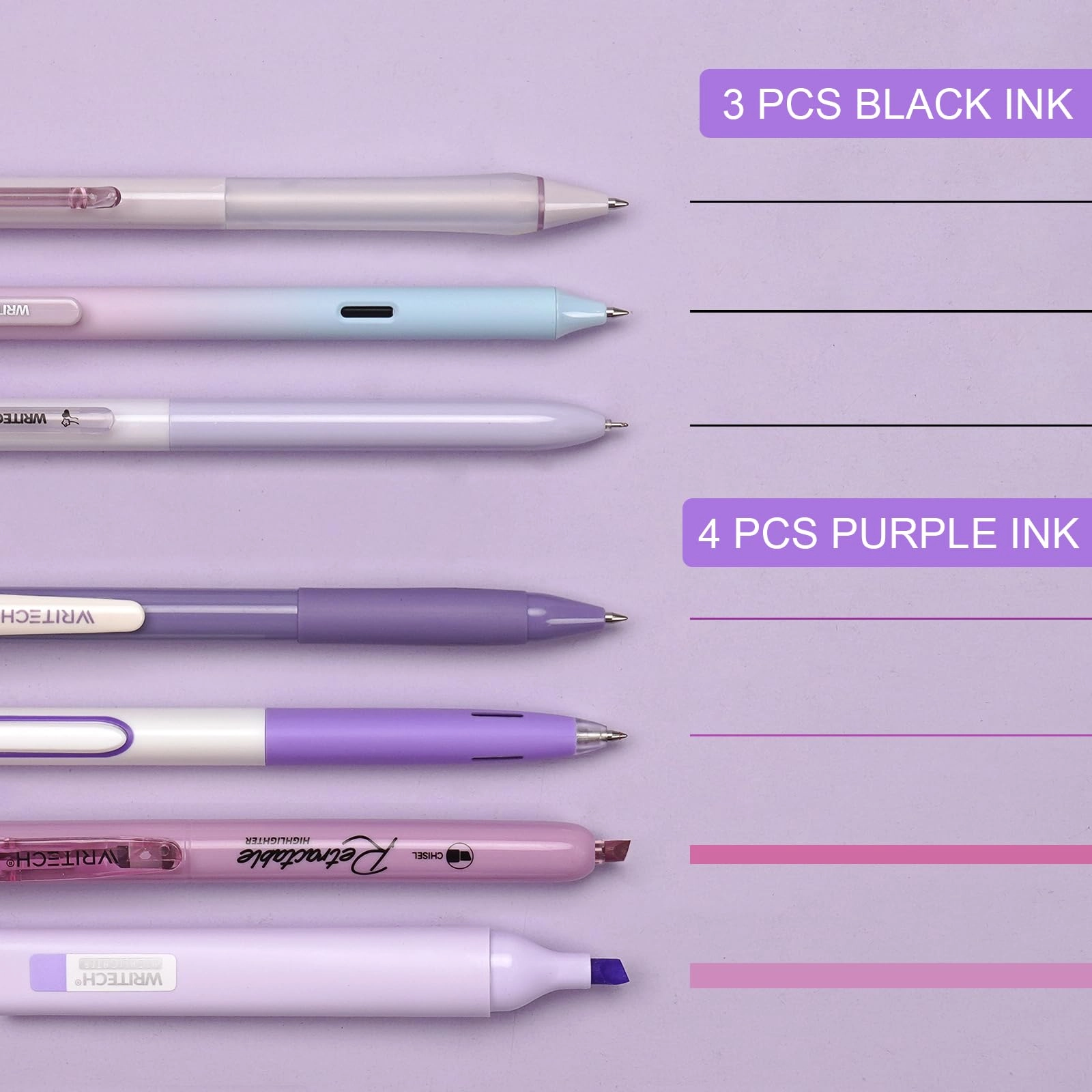 Gel Pens - 7ct 0.5mm