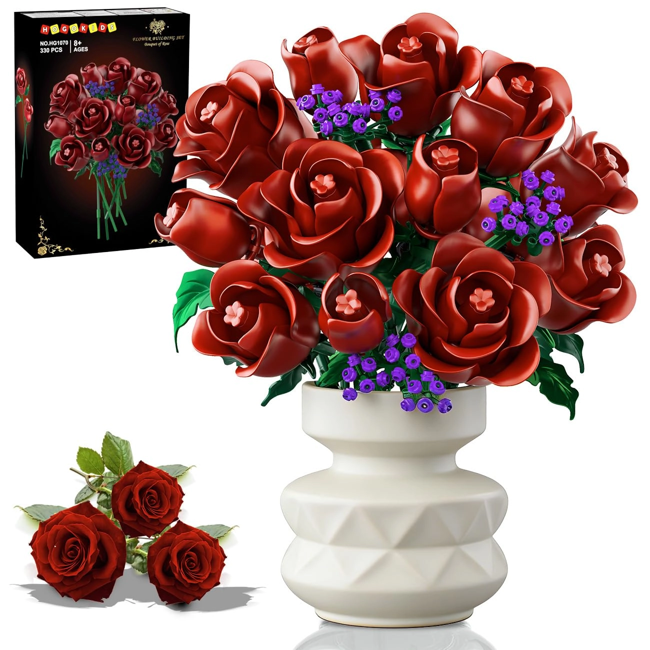 Hogokids Deep Rose Flower Kit - 330 piece(s)