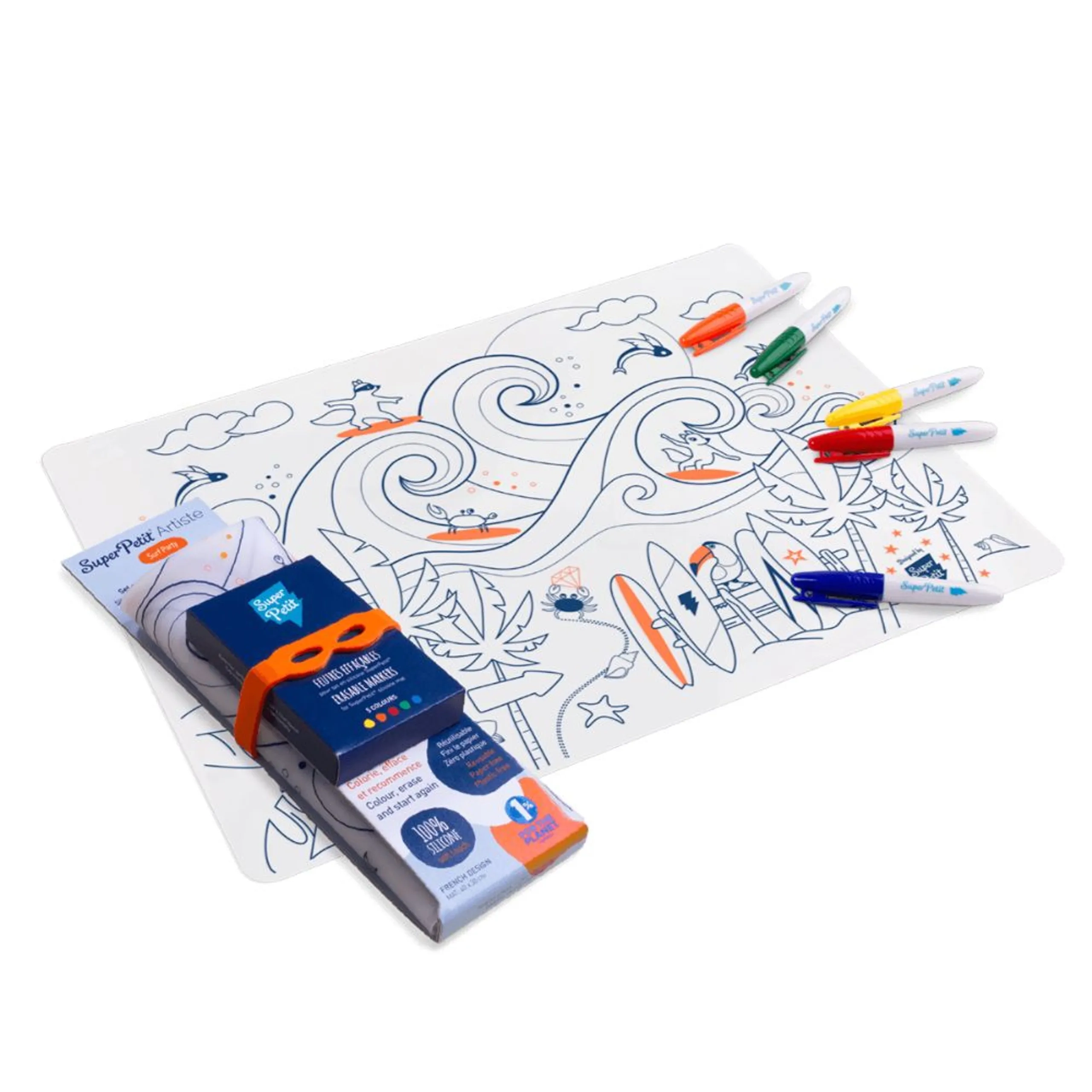 Super Petit Colouring Mat - 5 Markers Wristband