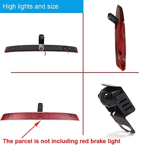 Brake Light Reversing Camera + Rear View Mirror Monitor - Night vision 628 x 586 pixels