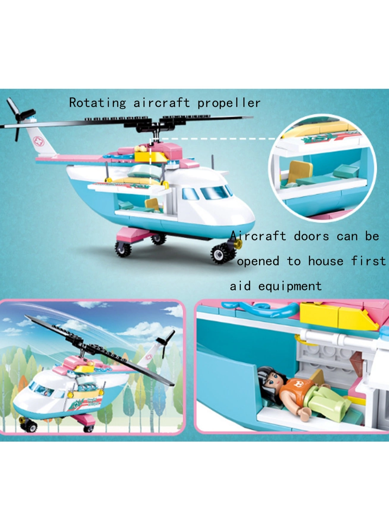Medical Helicopter Model - 163pcs