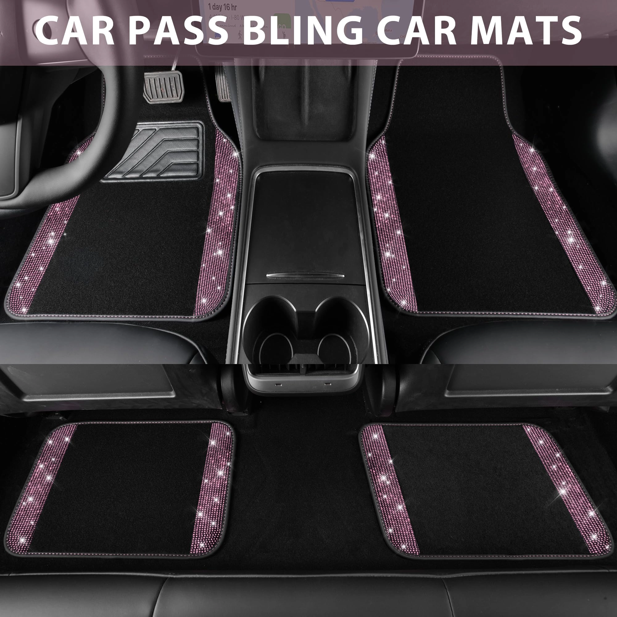 Bling Diamond Car Mats - 4.0 Count Universal Fit