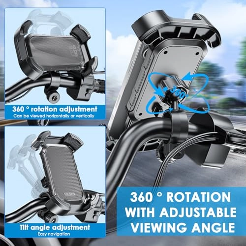 Universal Motorcycle Mobile Phone Holder - 360° Rotatable Fits 4.7-6.8 Inch