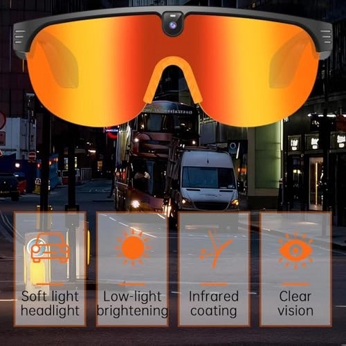 AI Smart Cycling Glasses - Orange HD