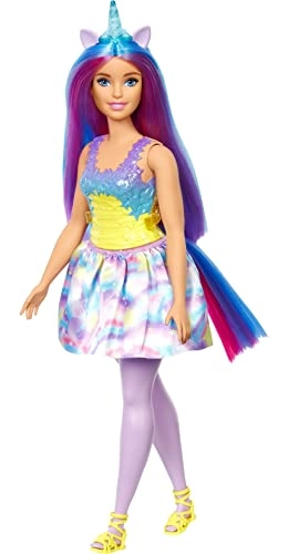 Barbie Dreamtopia Unicorn Doll - Curvy Blue & Purple Hair Ages 3+