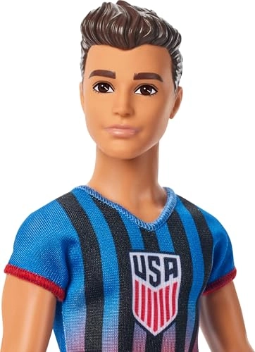 Ken Soccer Player Doll - 11.5 in Cropped Hair Soccer Ball Ages 3+