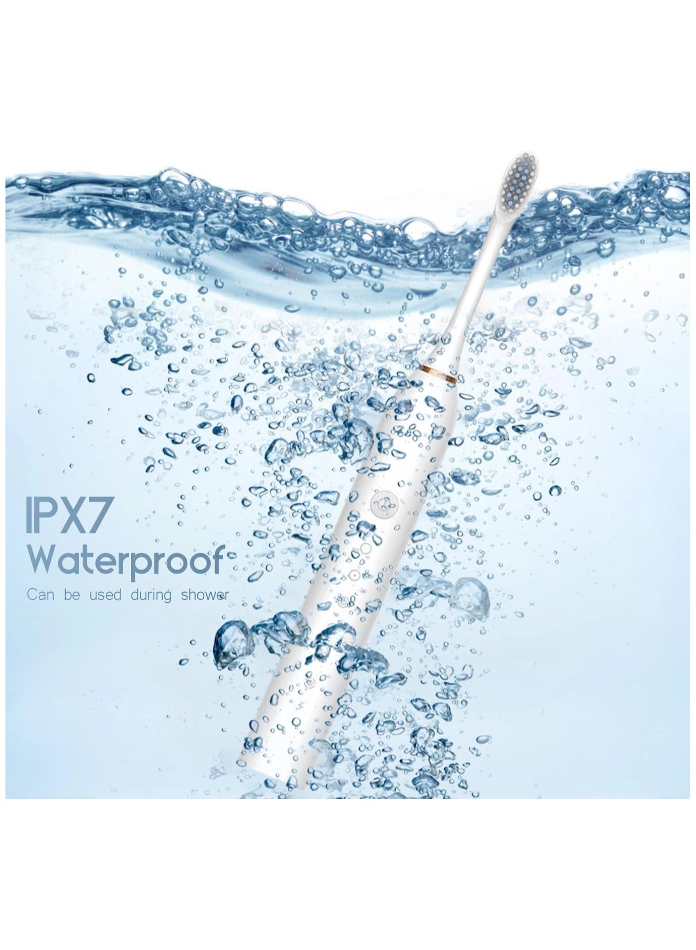 Sonic Electric Toothbrush - USB Rechargeable 4 Brush Heads 6 Cleaning Modes