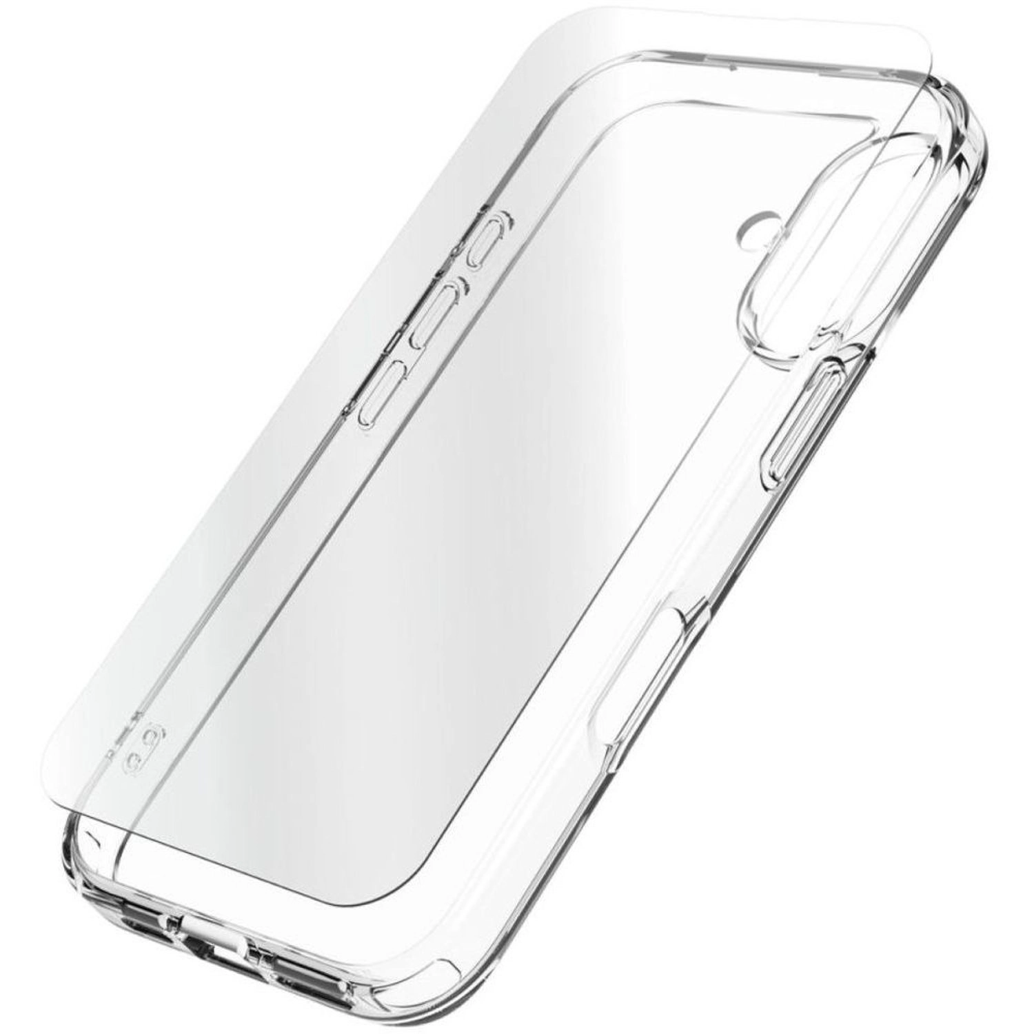 Luxe - Wireless Charging Compatible Case Clear + Glass Elite 360 - Glass Screen Protector for iPhone 16e/14/13